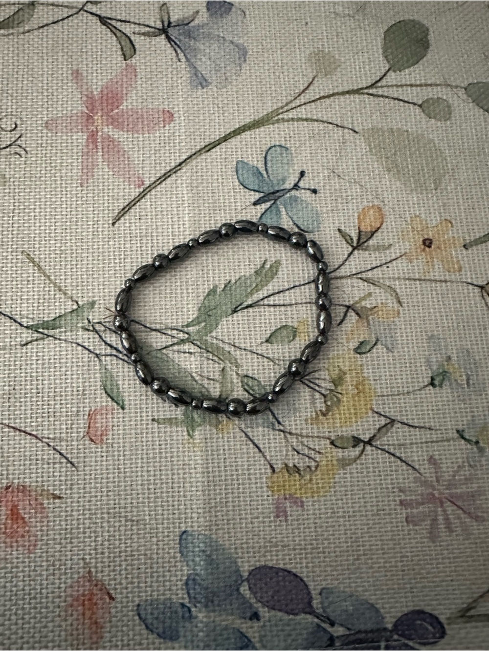 Delicate Hematite Bead Stretch Bracelet - Women's Jewelry